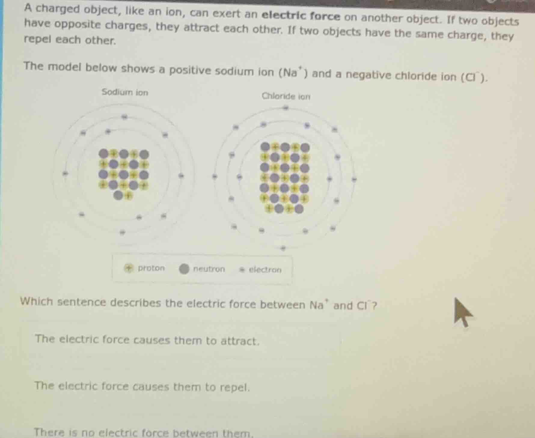 a charged object, like an ion, can exert an electric force on another o…