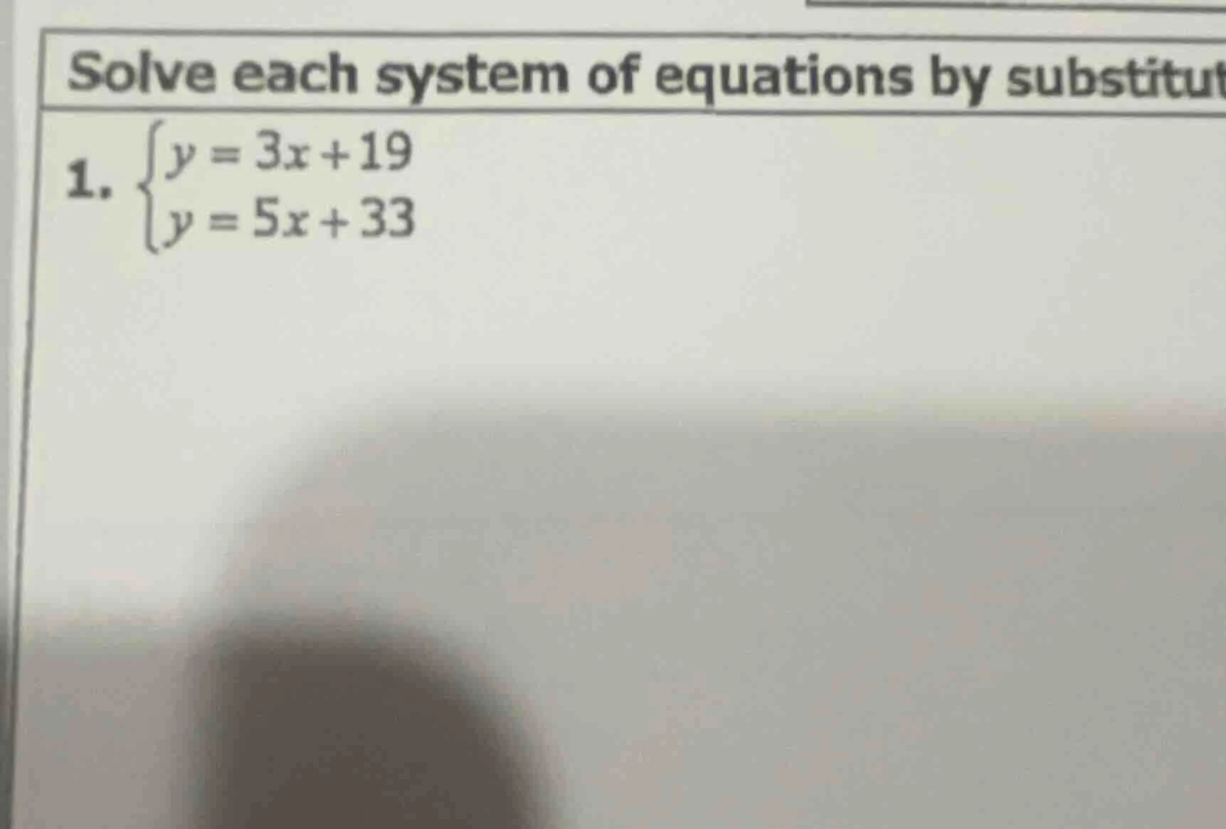 solve each system of equations by substitut 1. \\begin{cases} y = 3x + …