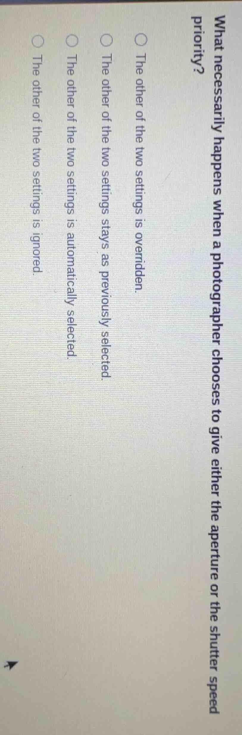 what necessarily happens when a photographer chooses to give either the…