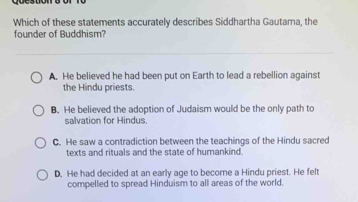 question 8 of 10 which of these statements accurately describes siddhar…