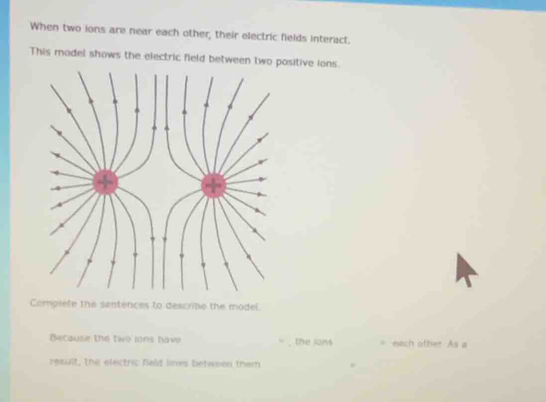 when two ions are near each other, their electric fields interact. this…