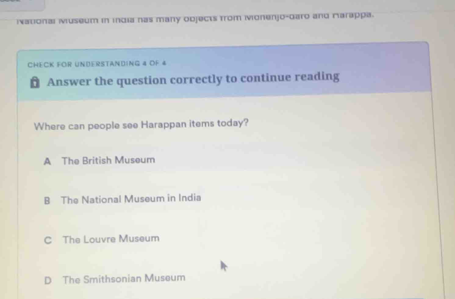 check for understanding 4 of 4 answer the question correctly to continu…