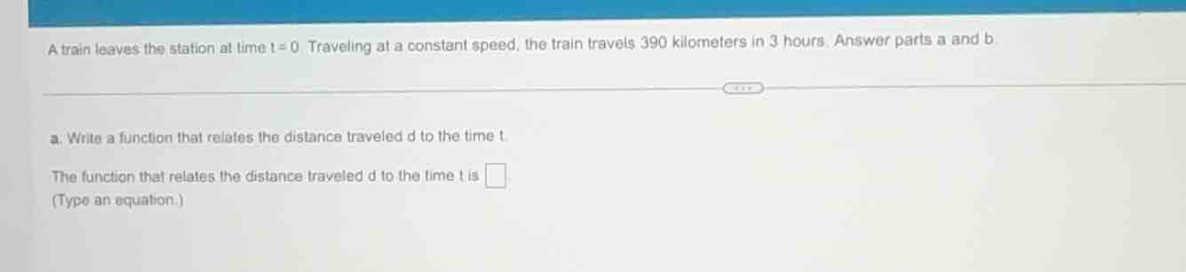 a train leaves the station at time t = 0 traveling at a constant speed,…