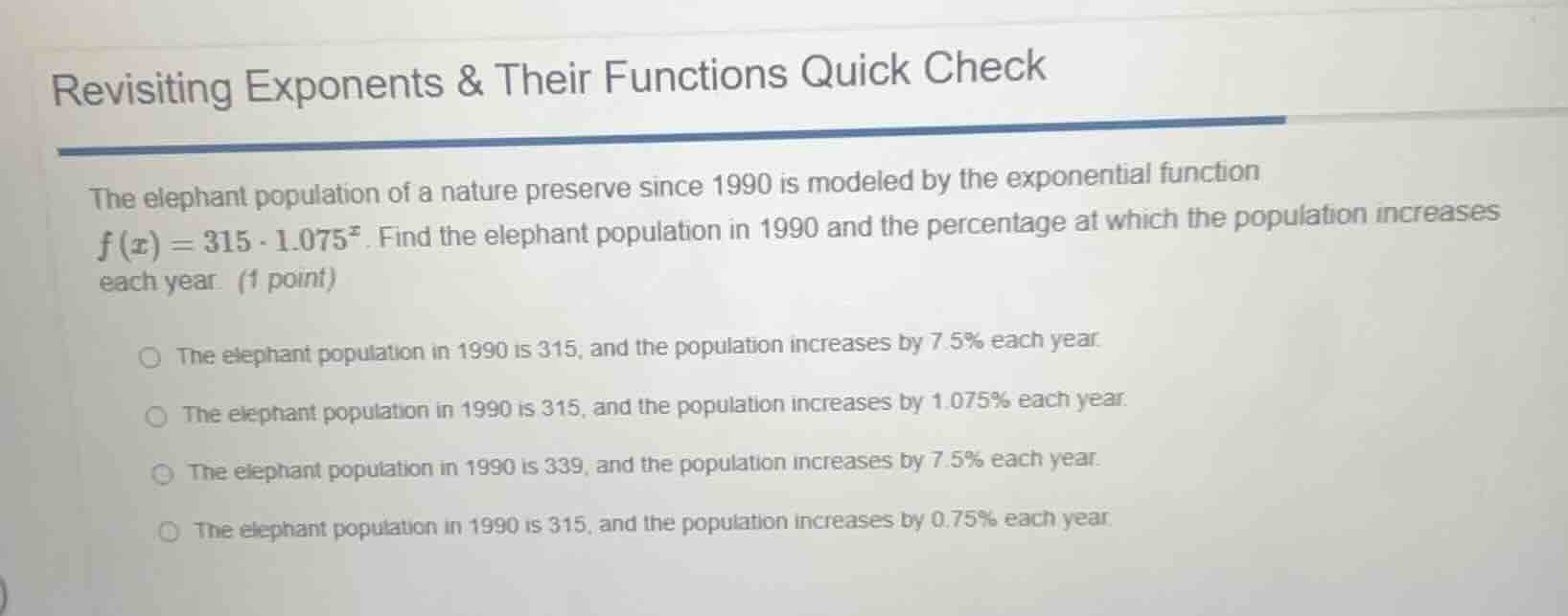 revisiting exponents & their functions quick check the elephant populat…