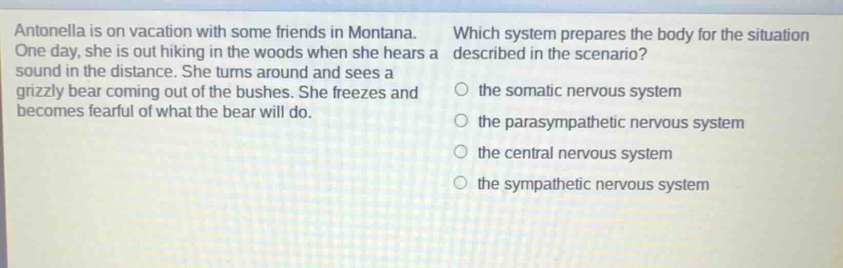 antonella is on vacation with some friends in montana. one day, she is …