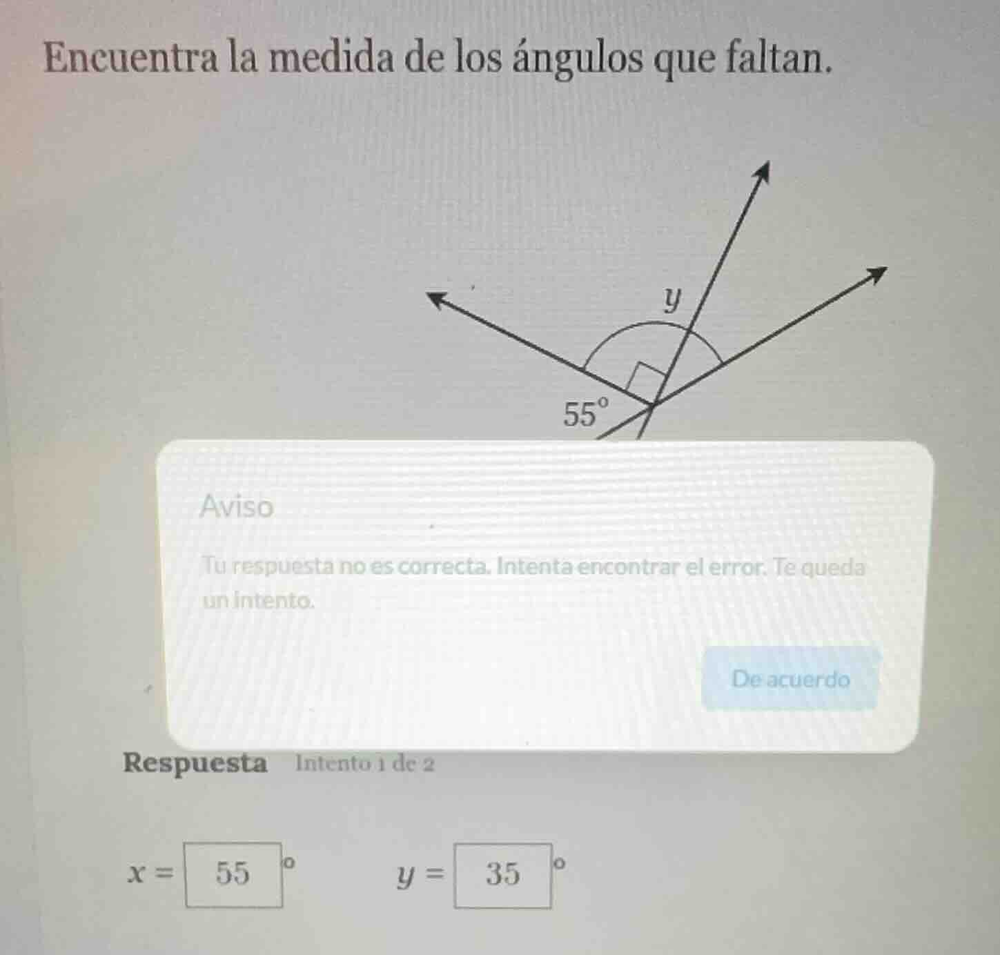 encuentra la medida de los ángulos que faltan. aviso tu respuesta no es…