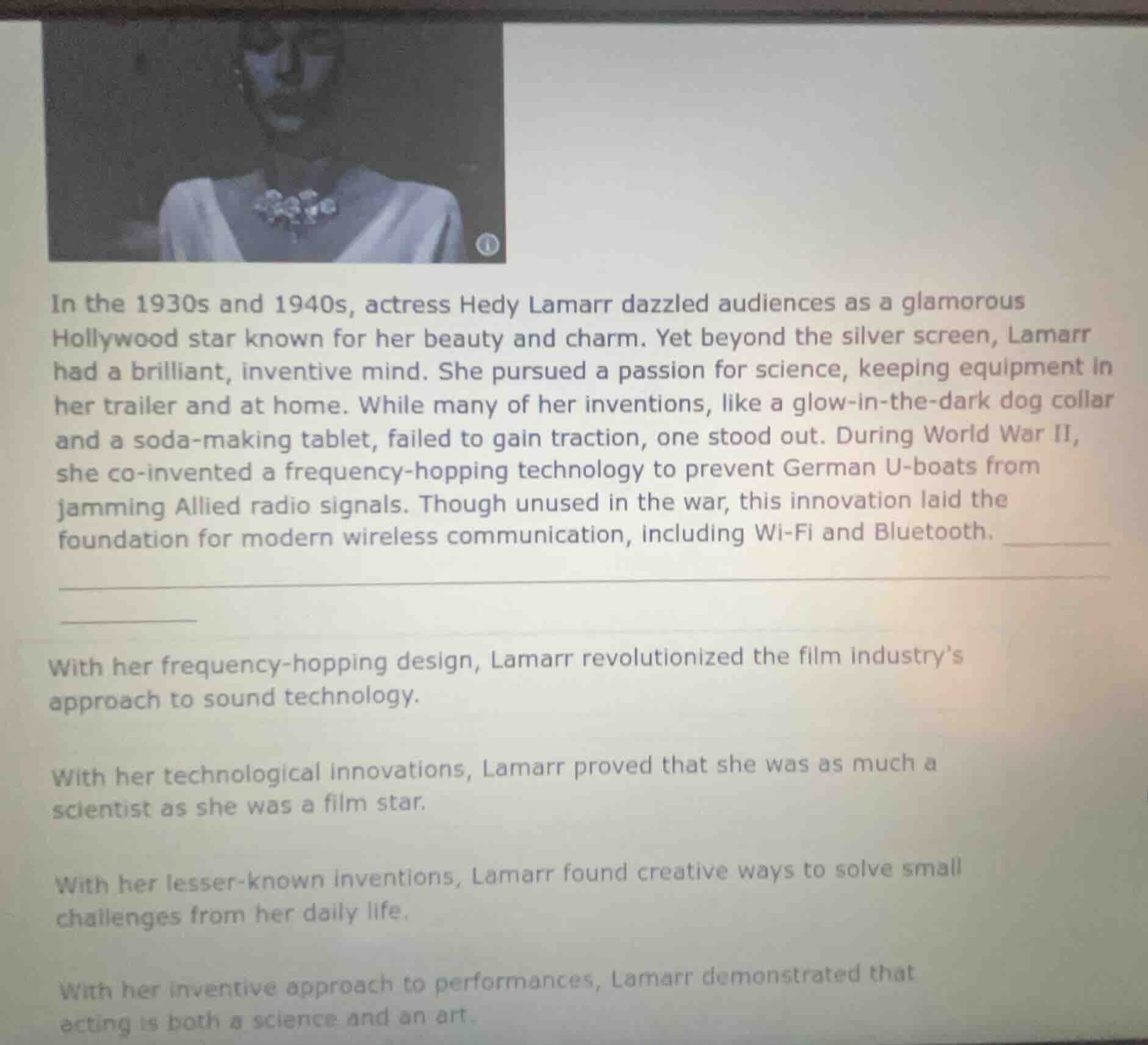 in the 1930s and 1940s, actress hedy lamarr dazzled audiences as a glam…