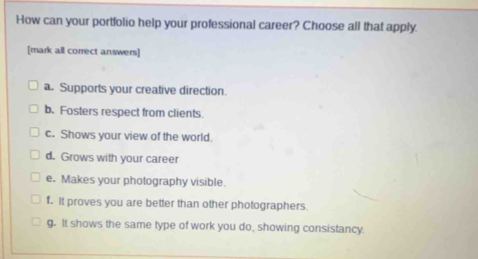 how can your portfolio help your professional career? choose all that a…