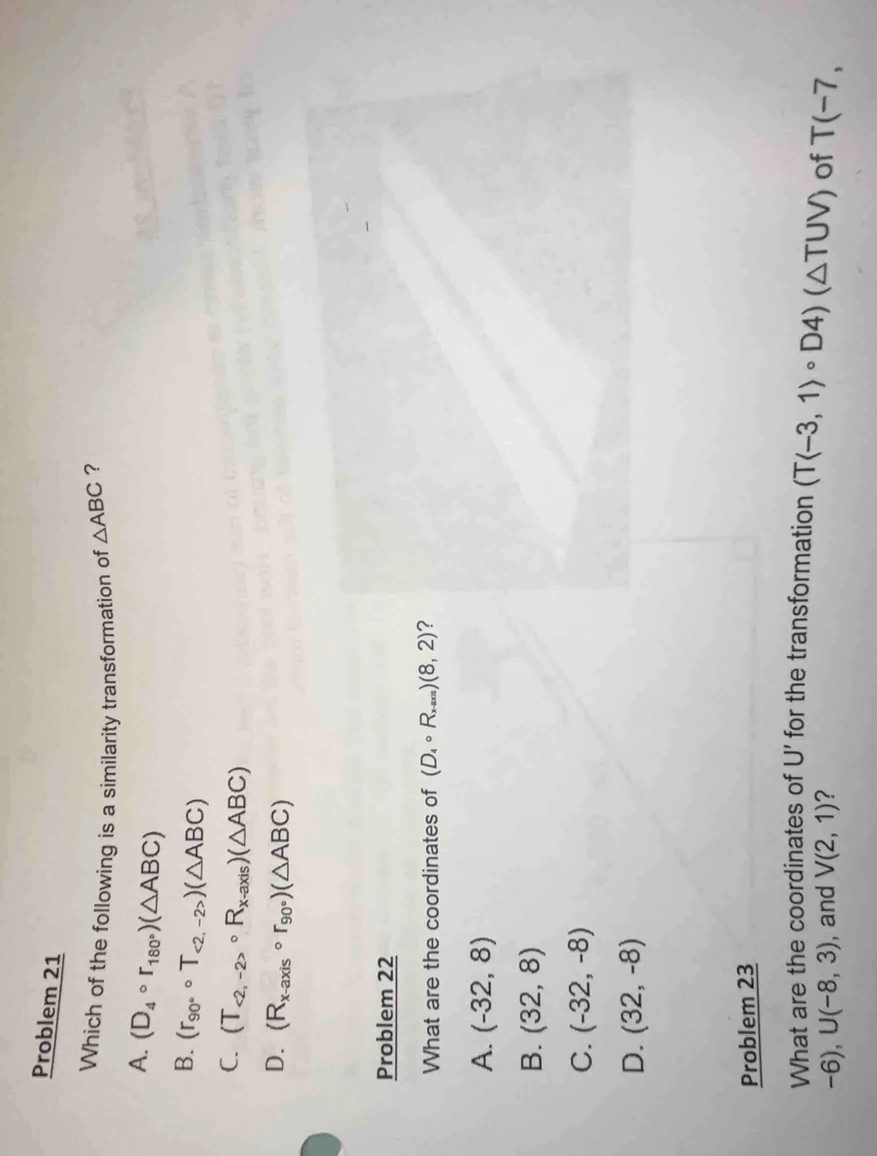 problem 21 which of the following is a similarity transformation of $\\…