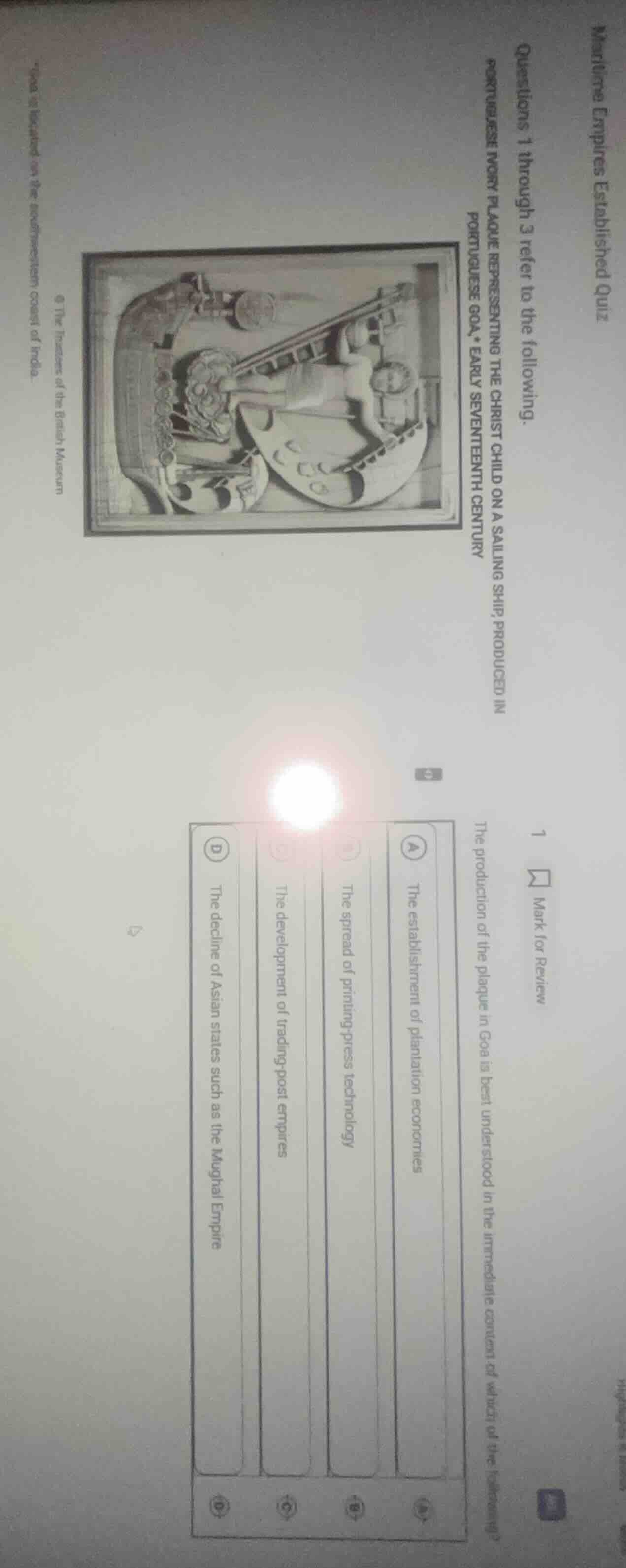 maritime empires established quiz questions 1 through 3 refer to the fo…