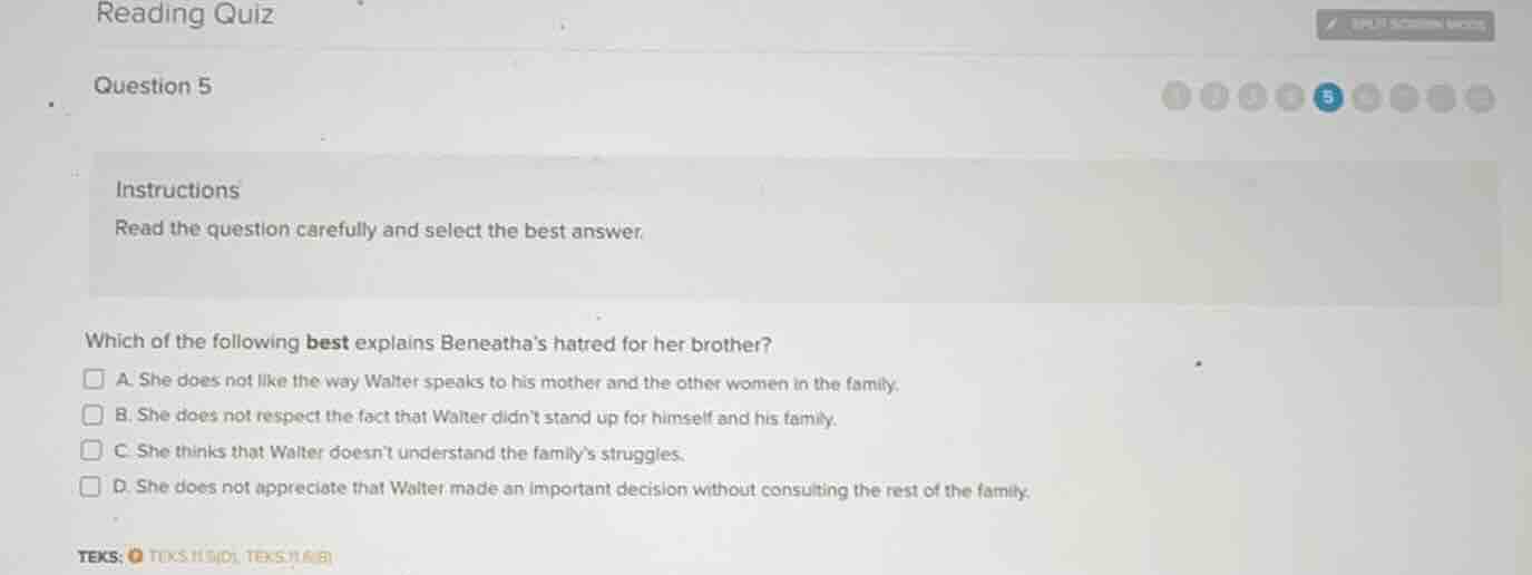 reading quiz question 5 instructions read the question carefully and se…