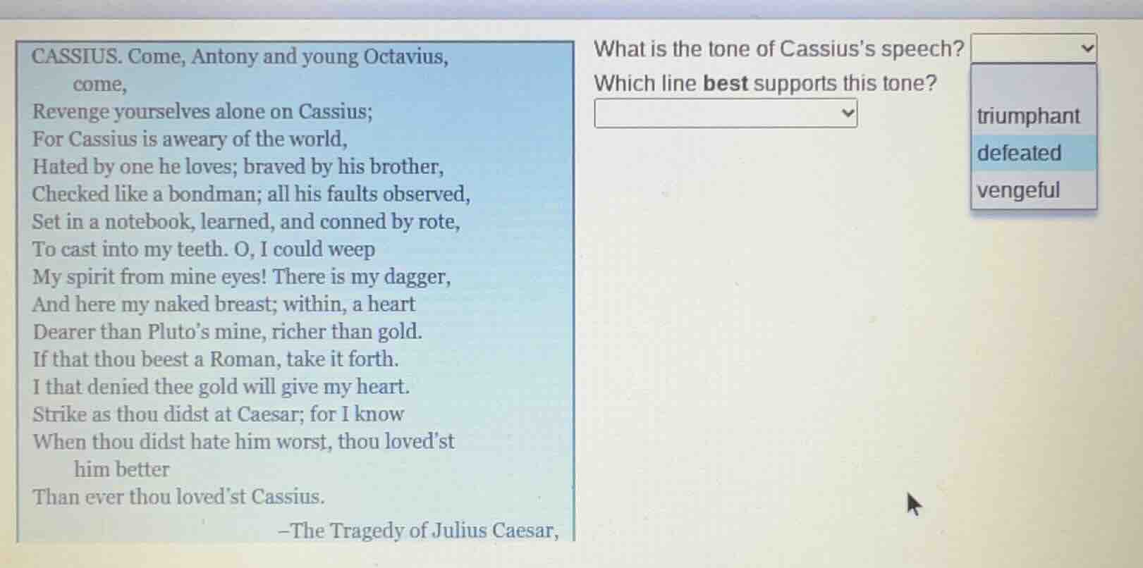 cassius. come, antony and young octavius, come, revenge yourselves alon…