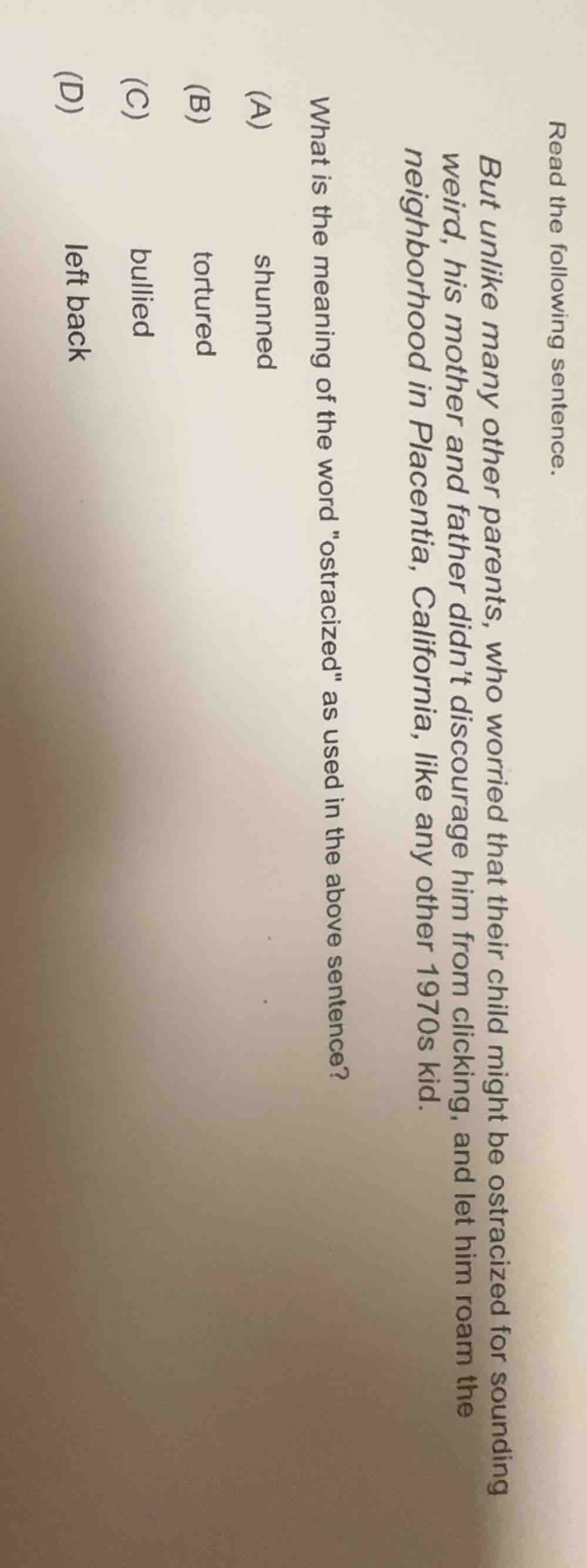 read the following sentence. but unlike many other parents, who worried…