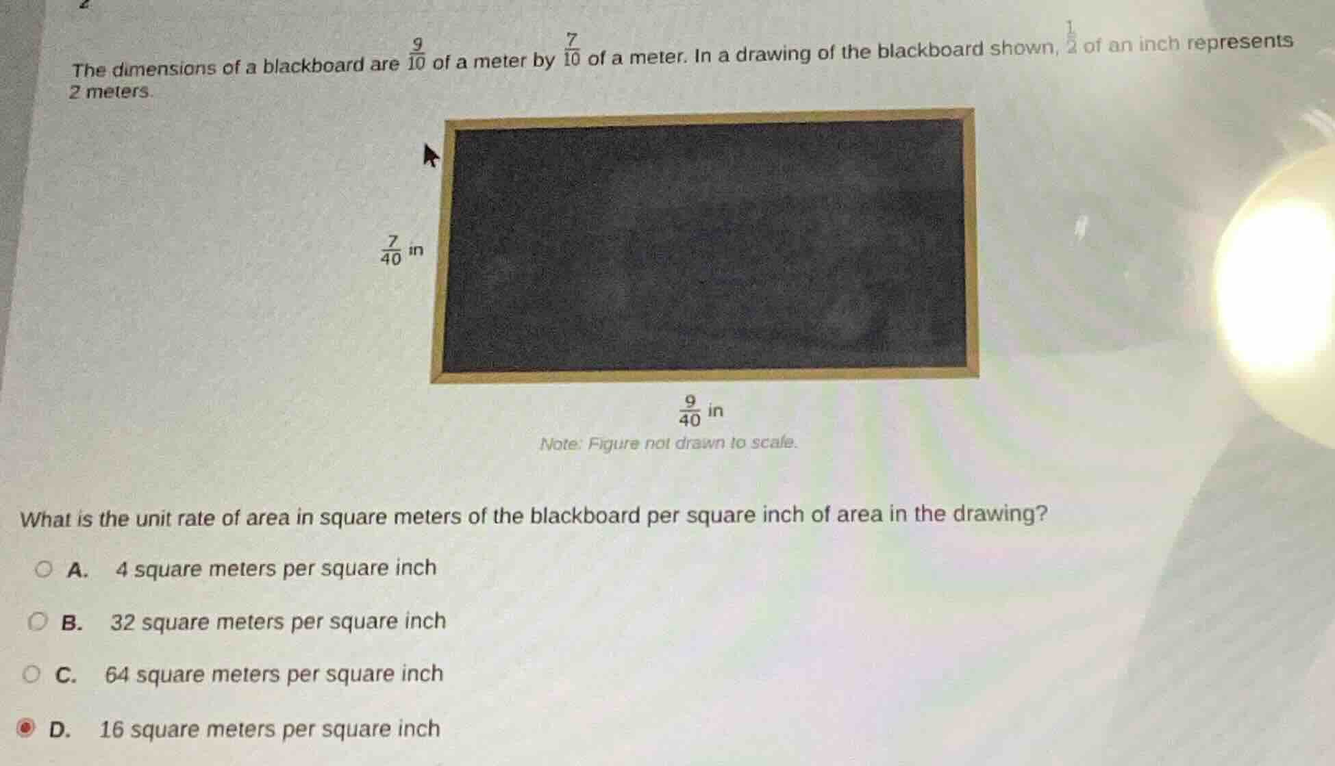 the dimensions of a blackboard are \\(\\frac{9}{10}\\) of a meter by \\…