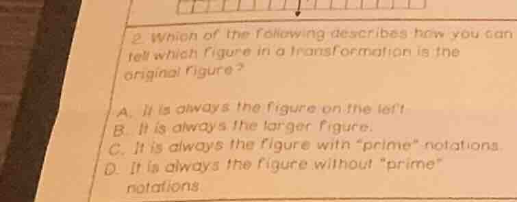 2 which of the following describes how you can tell which figure in a t…