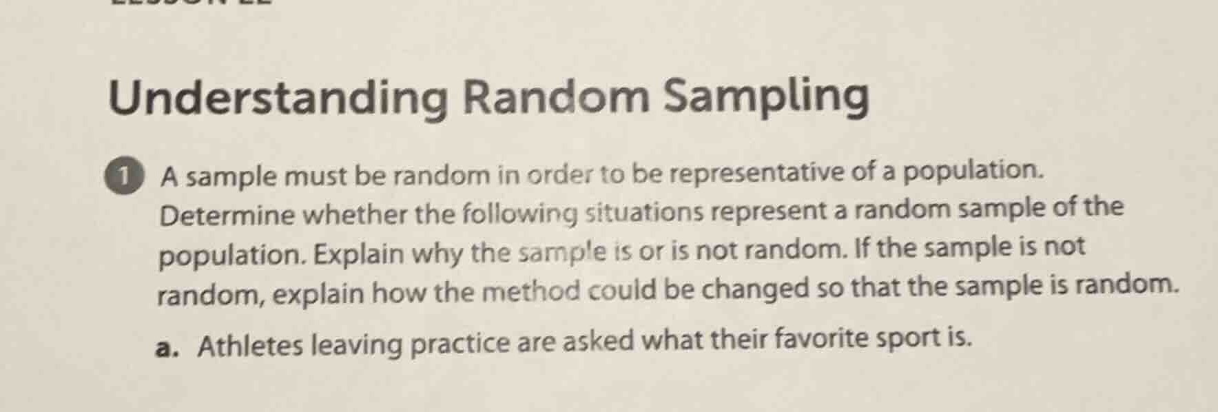 understanding random sampling 1 a sample must be random in order to be …