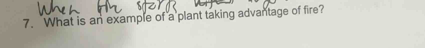7. what is an example of a plant taking advantage of fire?