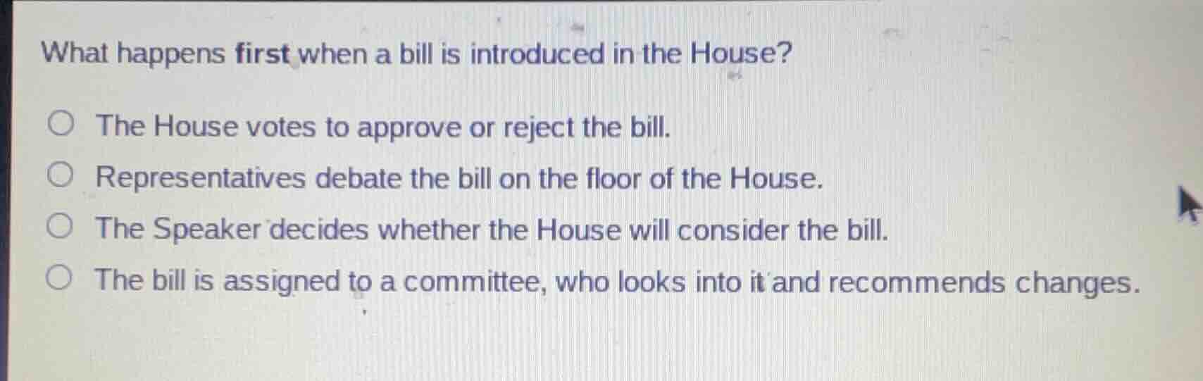 what happens first when a bill is introduced in the house? the house vo…