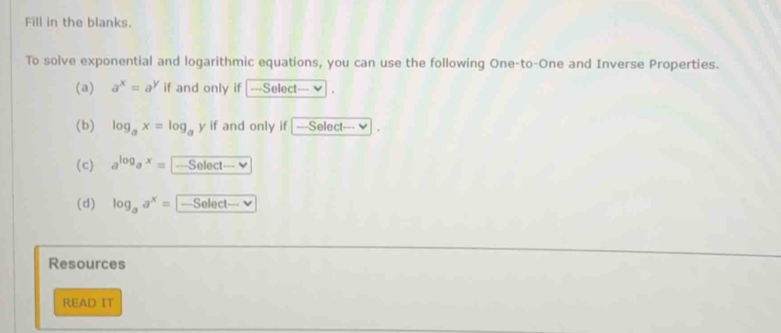 fill in the blanks. to solve exponential and logarithmic equations, you…