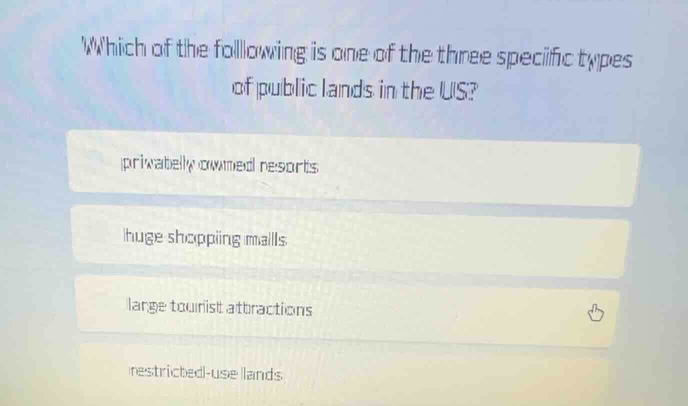 which of the following is one of the three specific types of public lan…