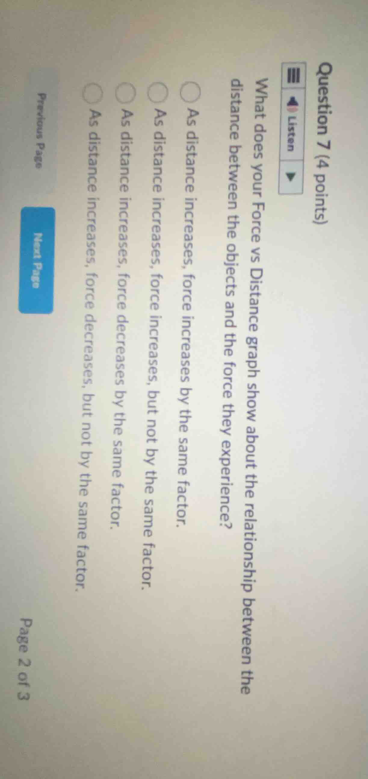 question 7 (4 points) what does your force vs distance graph show about…