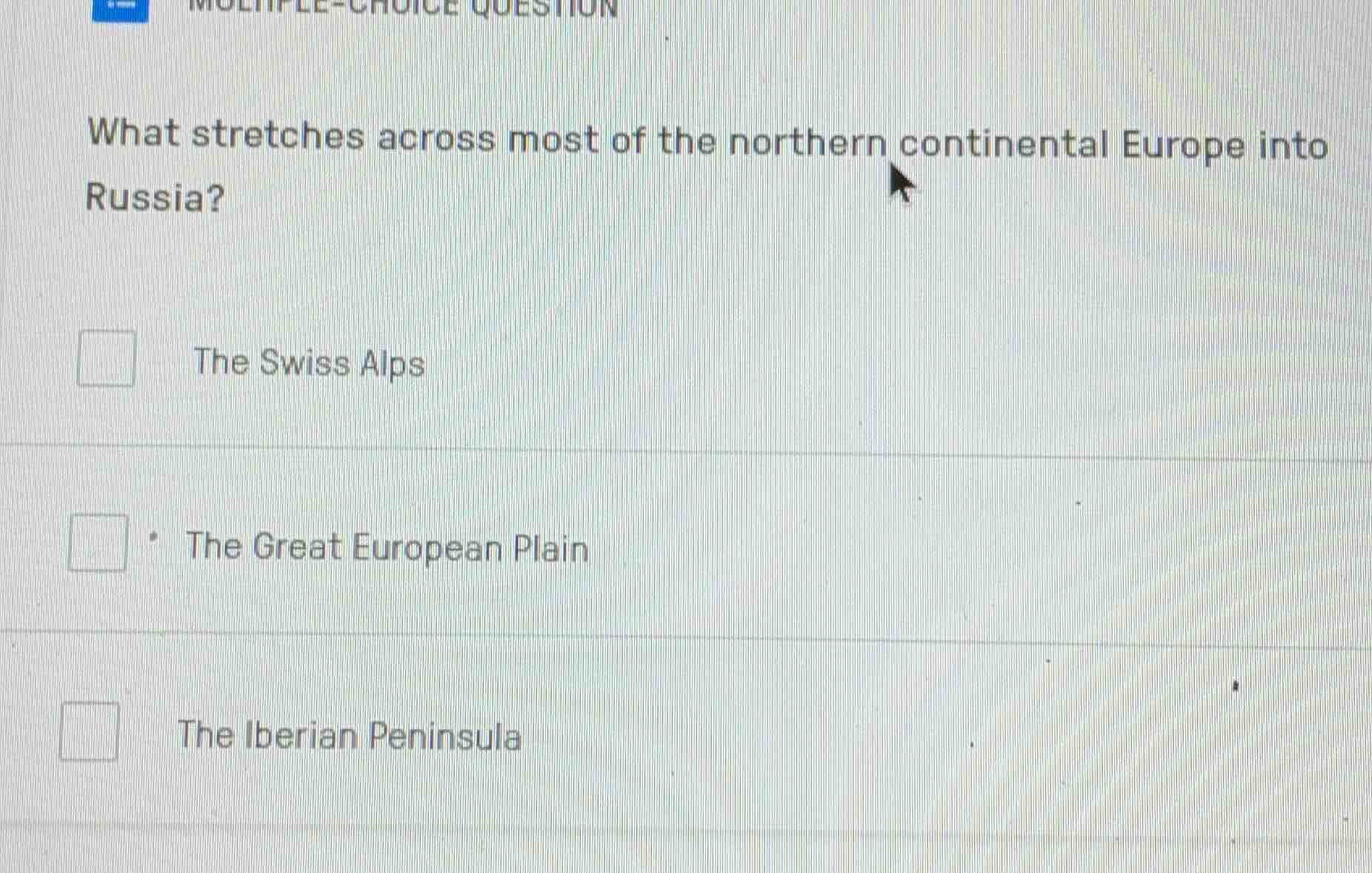 multiple-choice question what stretches across most of the northern con…