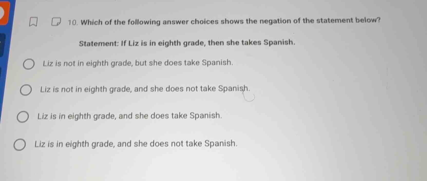 10. which of the following answer choices shows the negation of the sta…