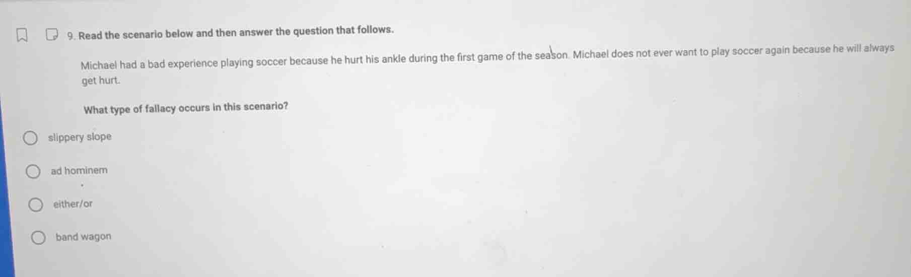 9. read the scenario below and then answer the question that follows. m…