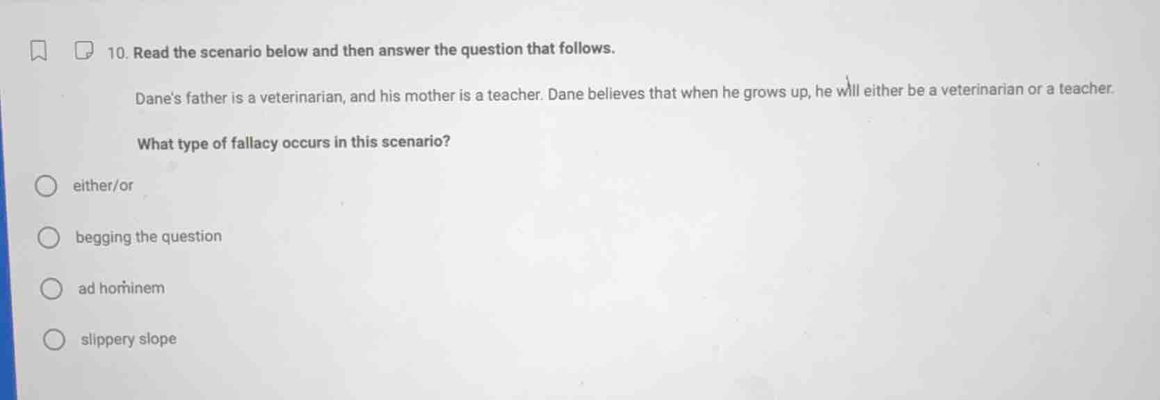 10. read the scenario below and then answer the question that follows. …