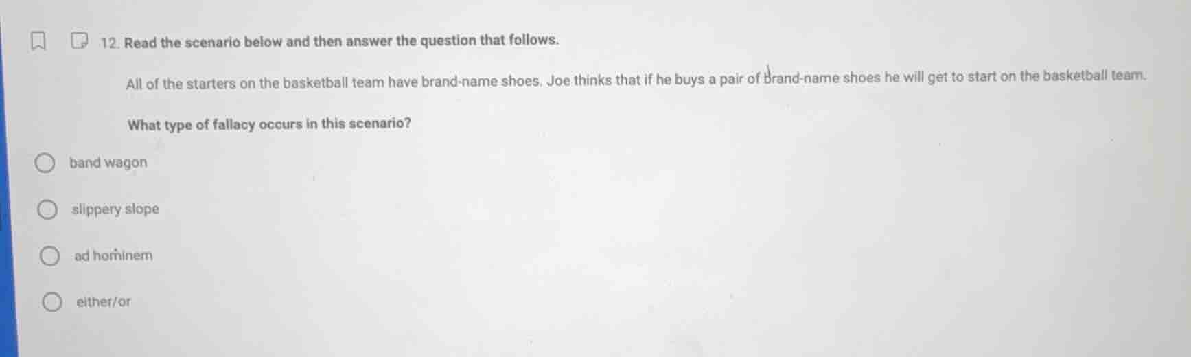 12. read the scenario below and then answer the question that follows. …