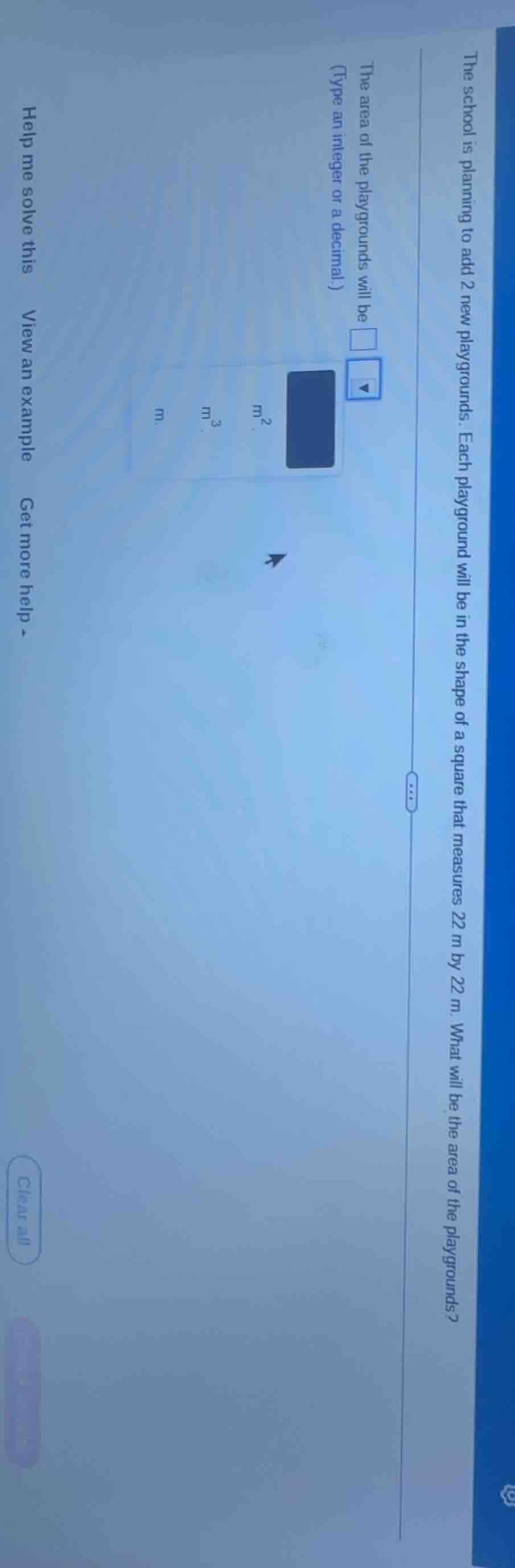 the school is planning to add 2 new playgrounds. each playground will b…