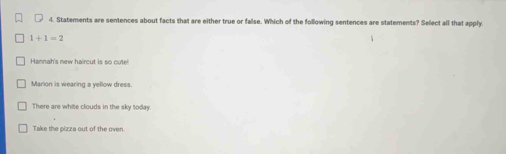 4. statements are sentences about facts that are either true or false. …