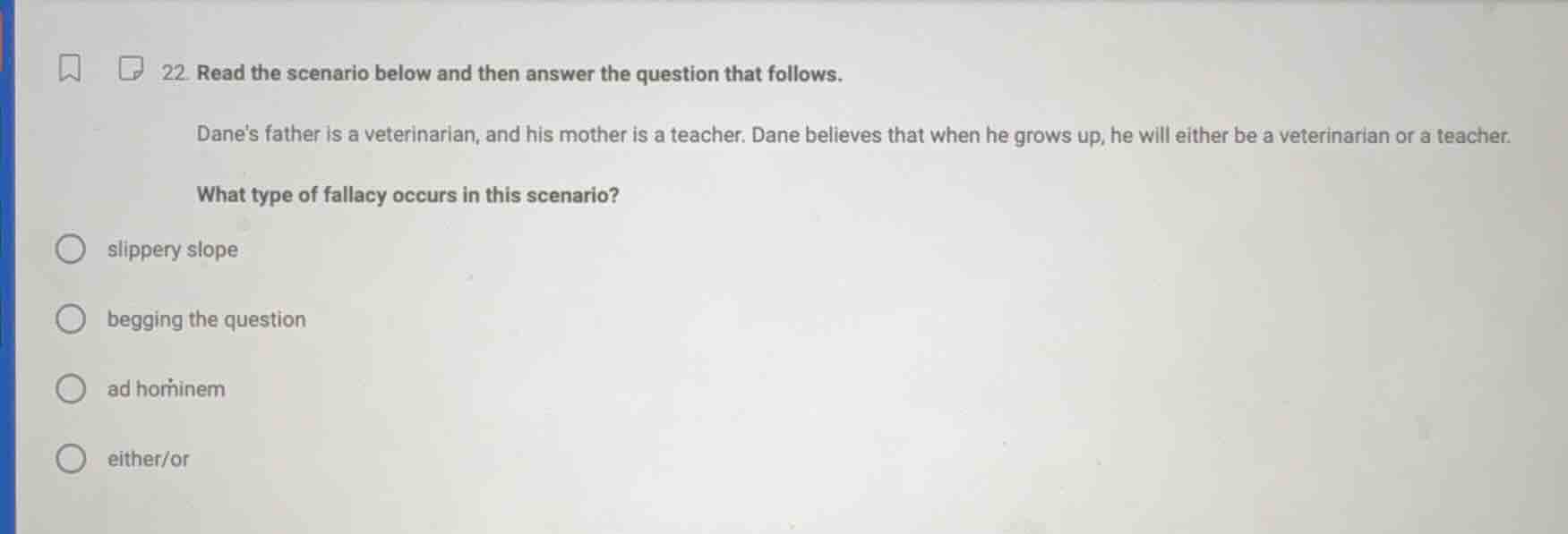22. read the scenario below and then answer the question that follows. …