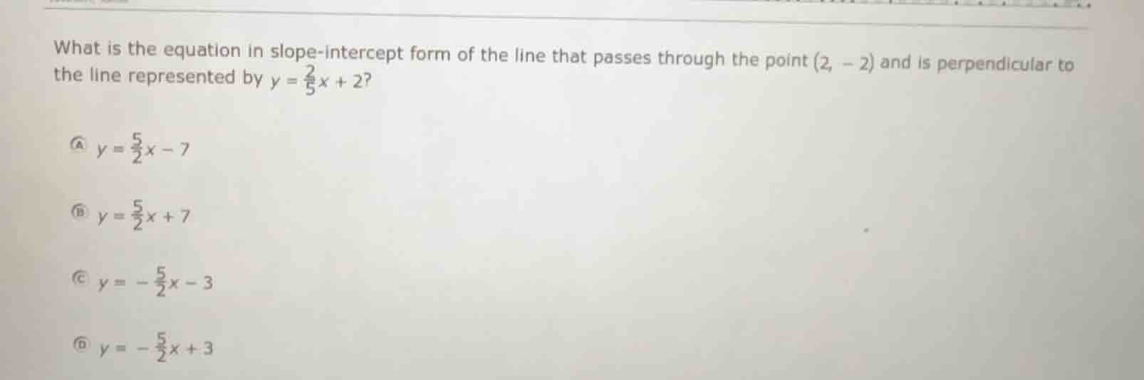 what is the equation in slope-intercept form of the line that passes th…