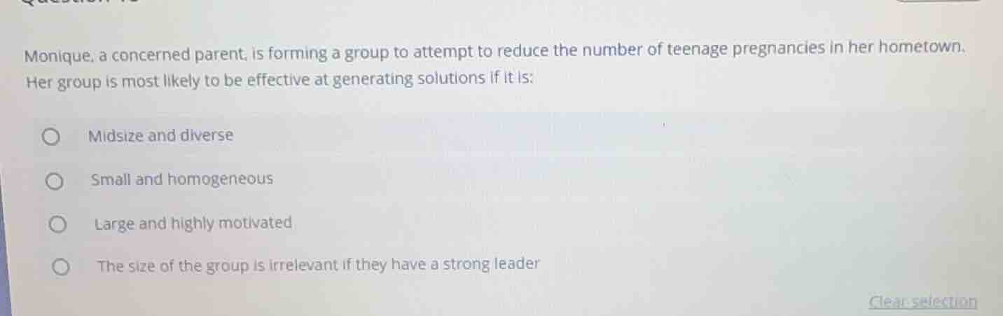 monique, a concerned parent, is forming a group to attempt to reduce th…