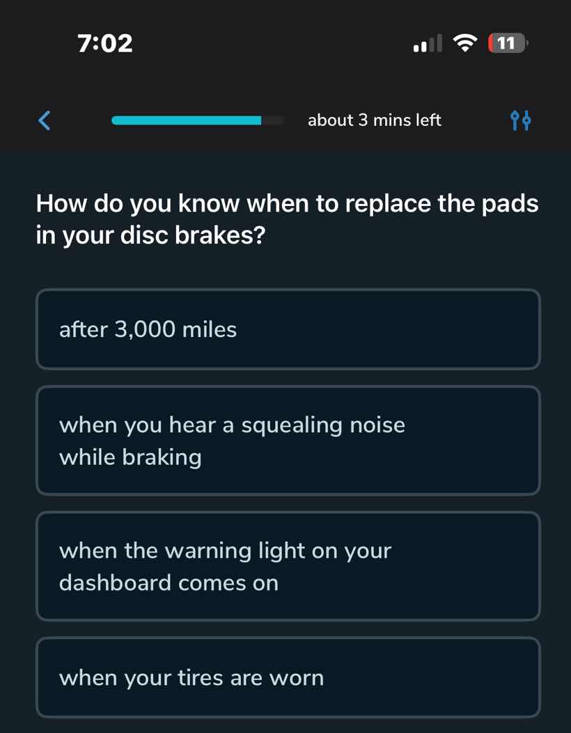 how do you know when to replace the pads in your disc brakes? after 3,0…