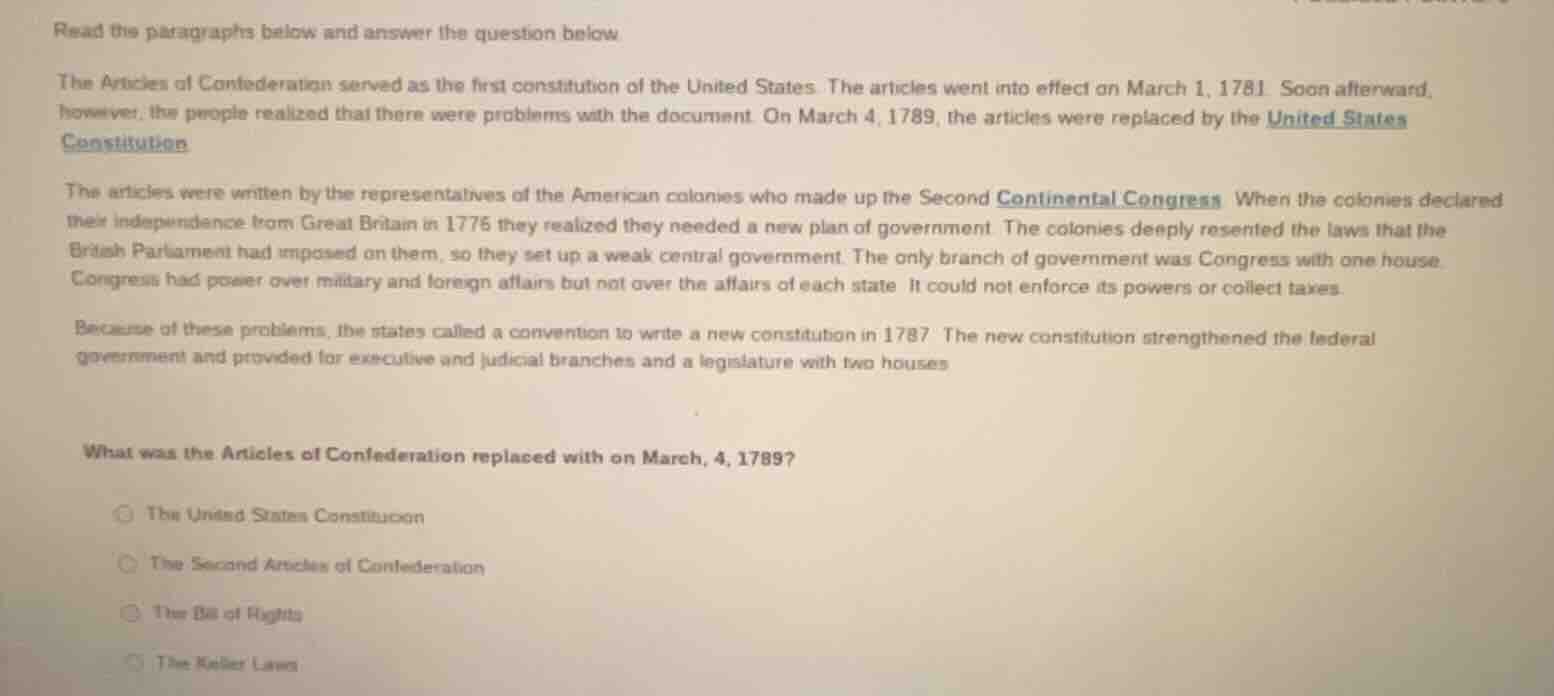 read the paragraphs below and answer the question below the articles of…