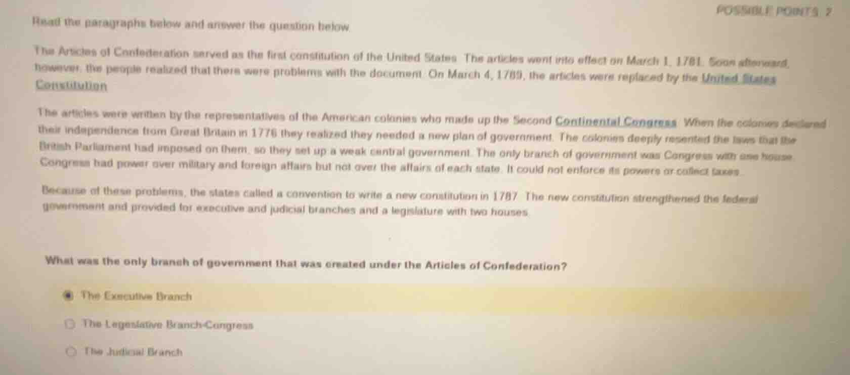 read the paragraphs below and answer the question below the articles of…