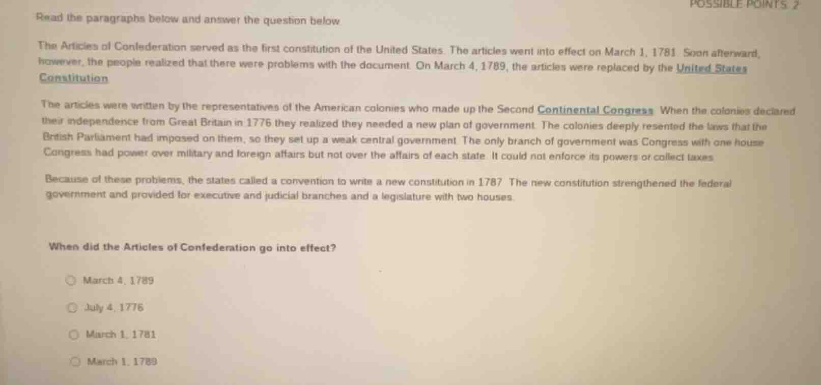 read the paragraphs below and answer the question below the articles of…