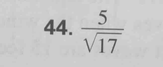 44. \\(\\frac{5}{\\sqrt{17}}\\)
