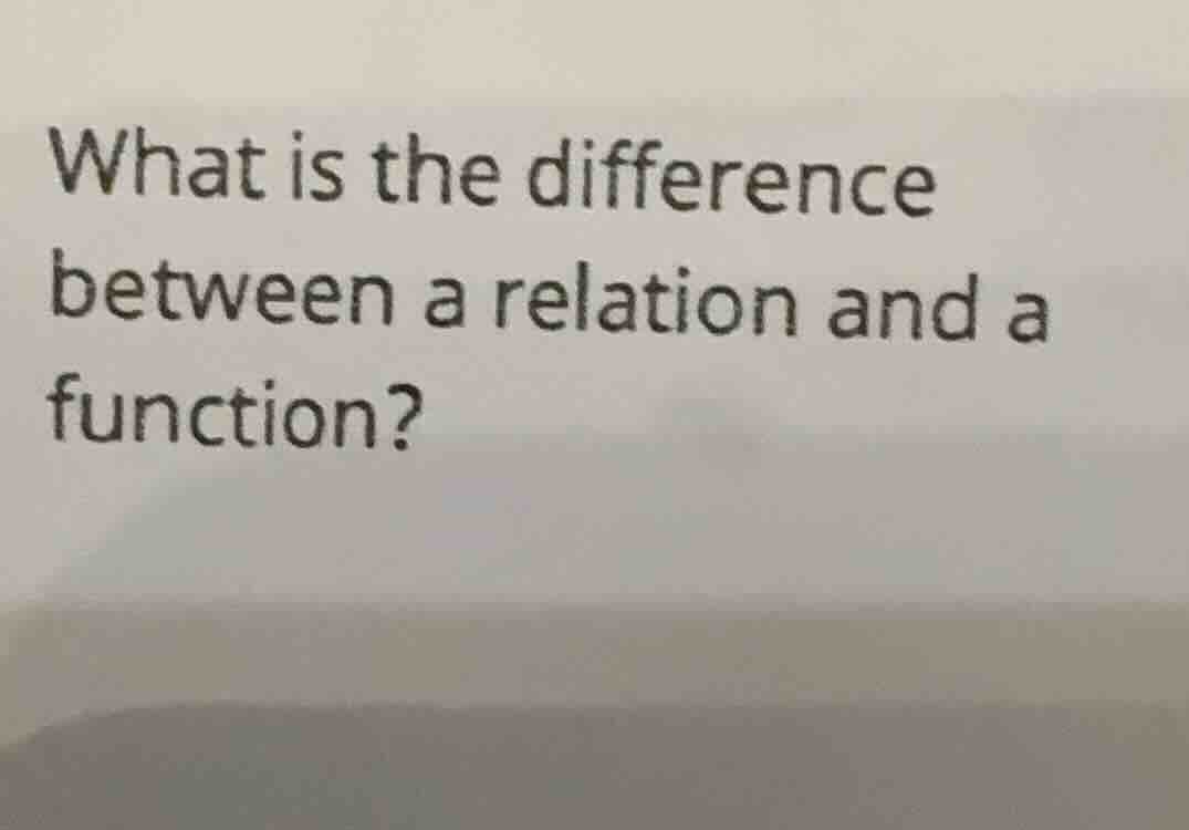 what is the difference between a relation and a function?