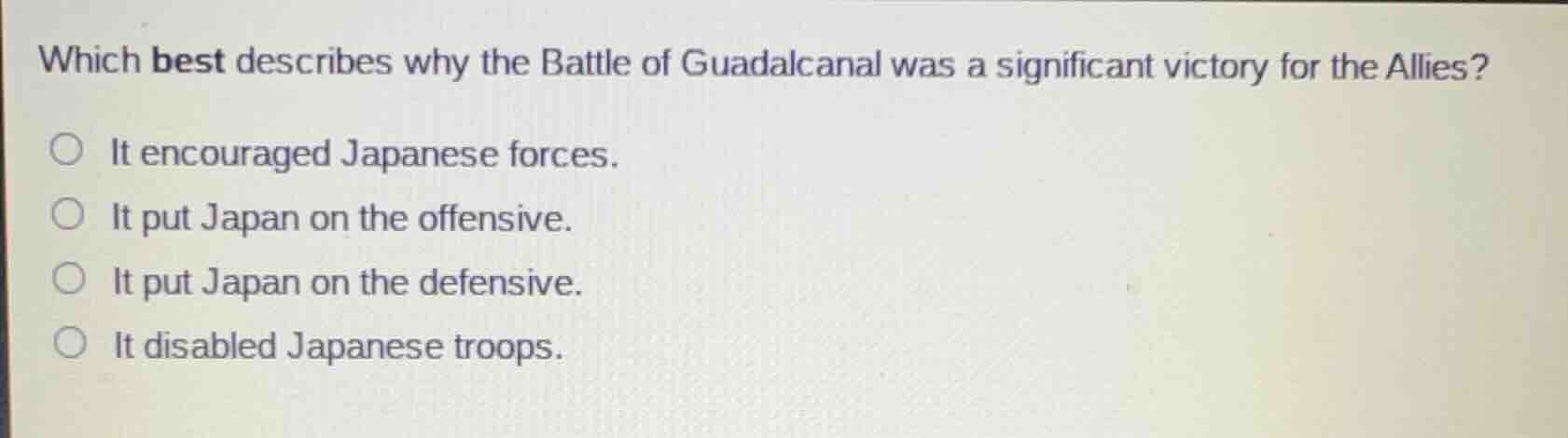 which best describes why the battle of guadalcanal was a significant vi…