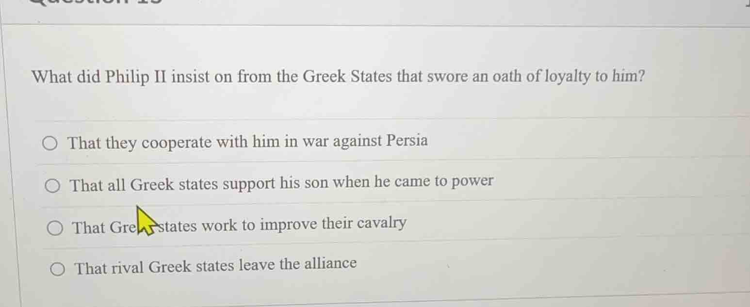 what did philip ii insist on from the greek states that swore an oath o…