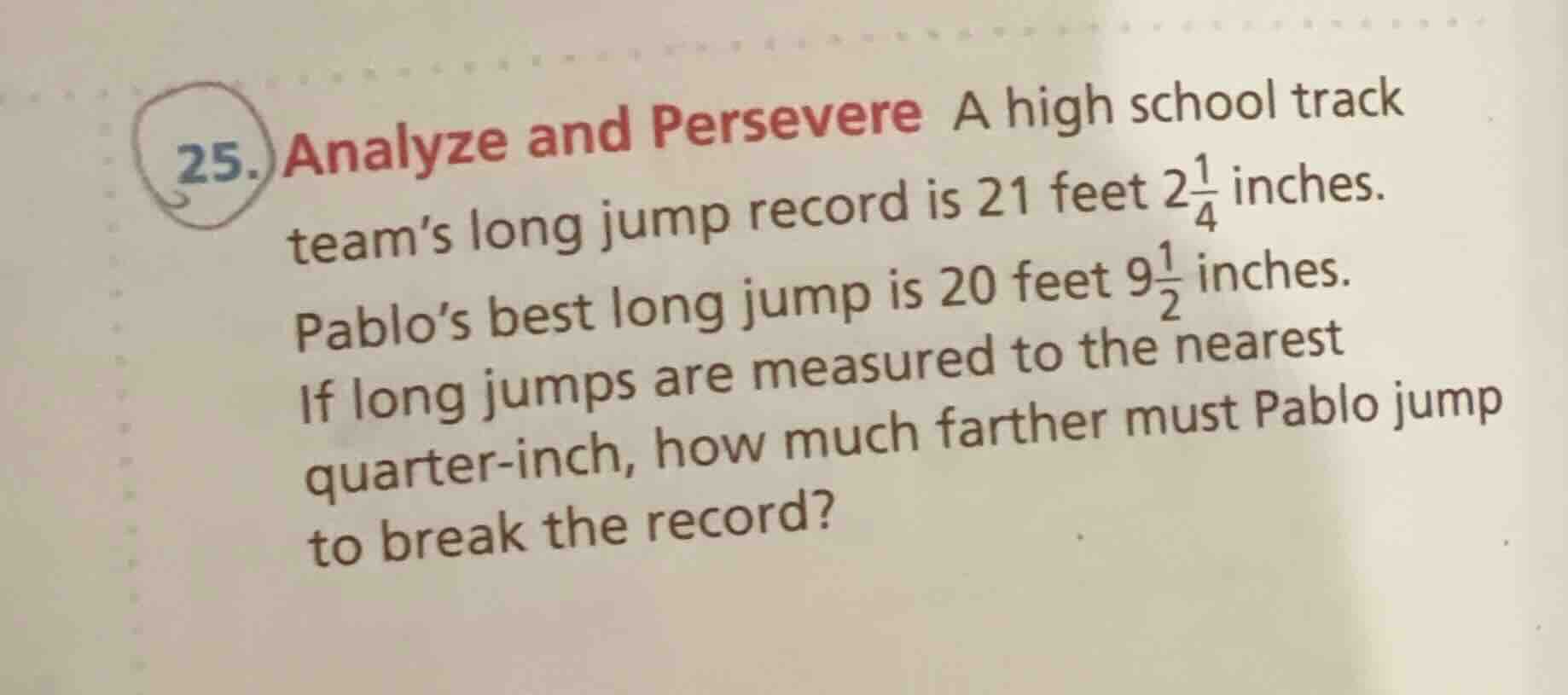 25. analyze and persevere a high school track team’s long jump record i…