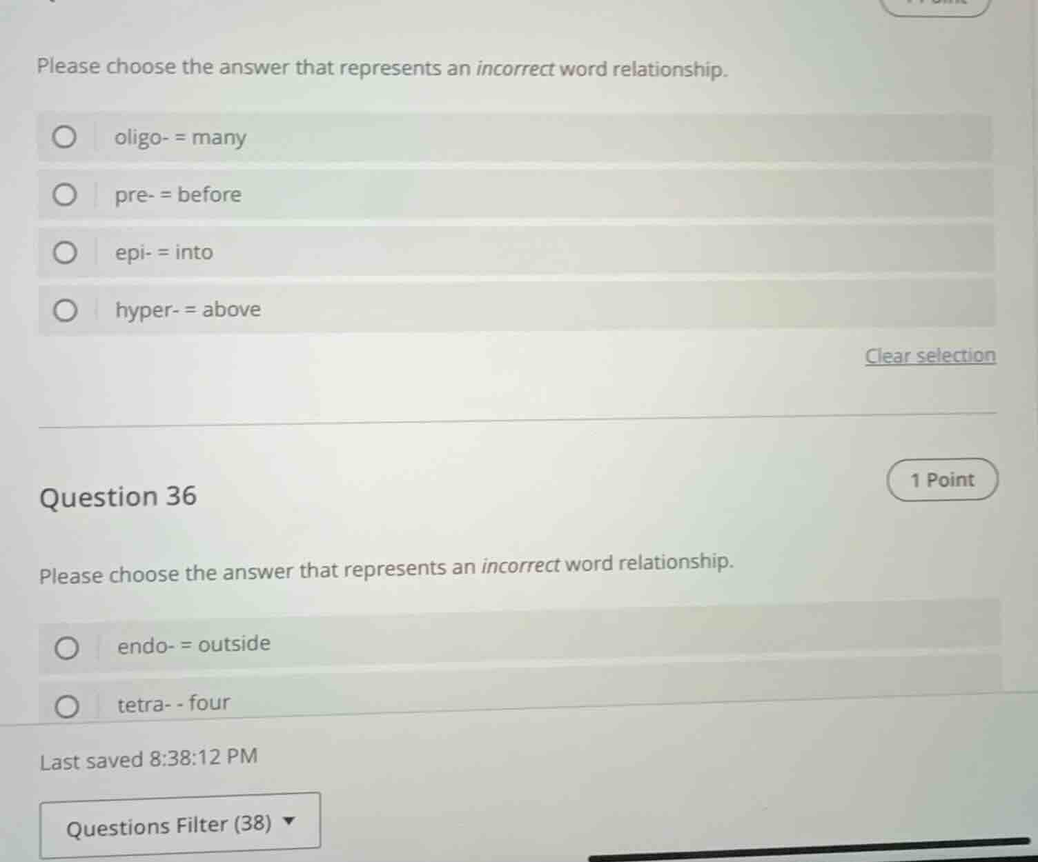 please choose the answer that represents an incorrect word relationship…