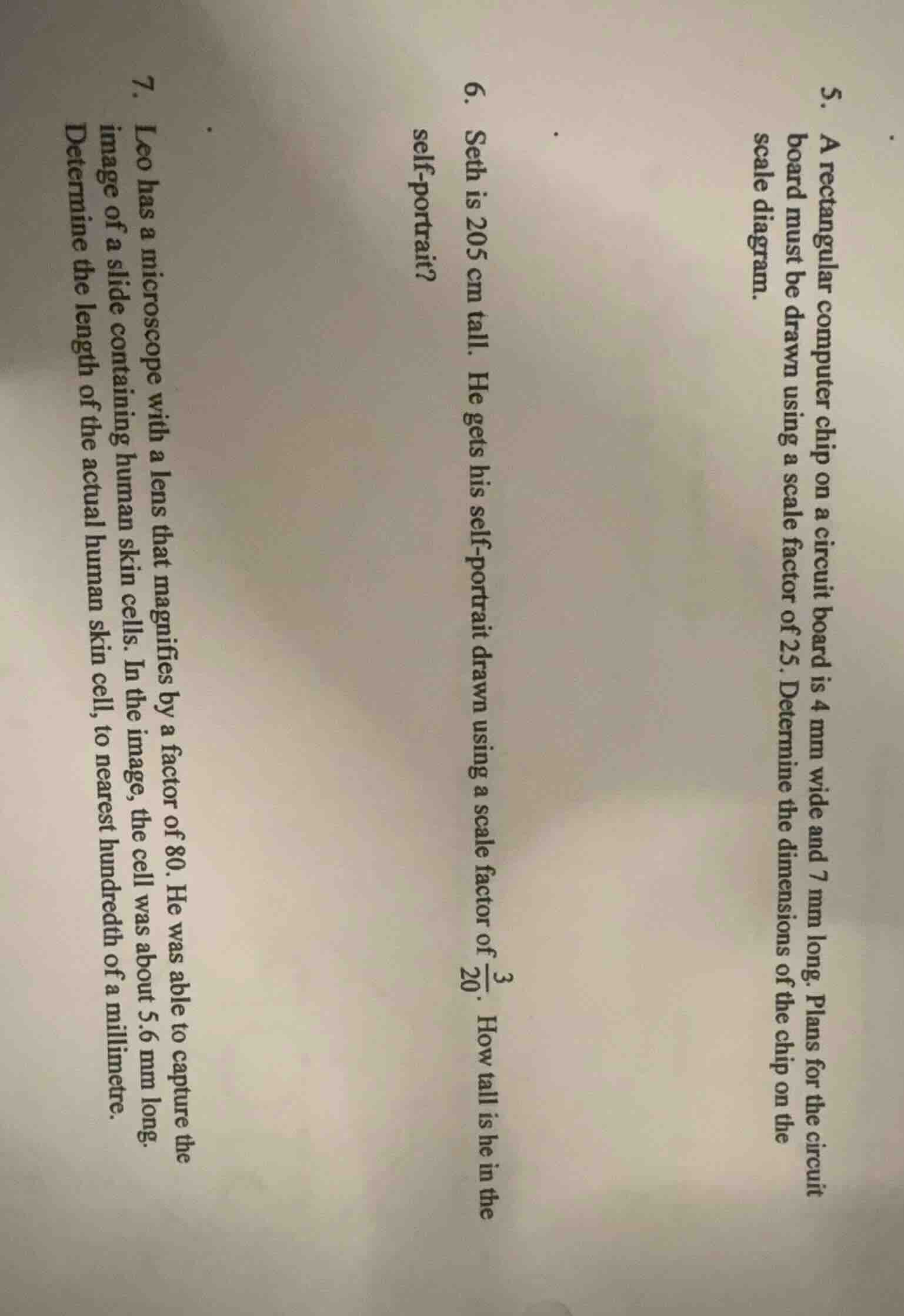 5. a rectangular computer chip on a circuit board is 4 mm wide and 7 mm…