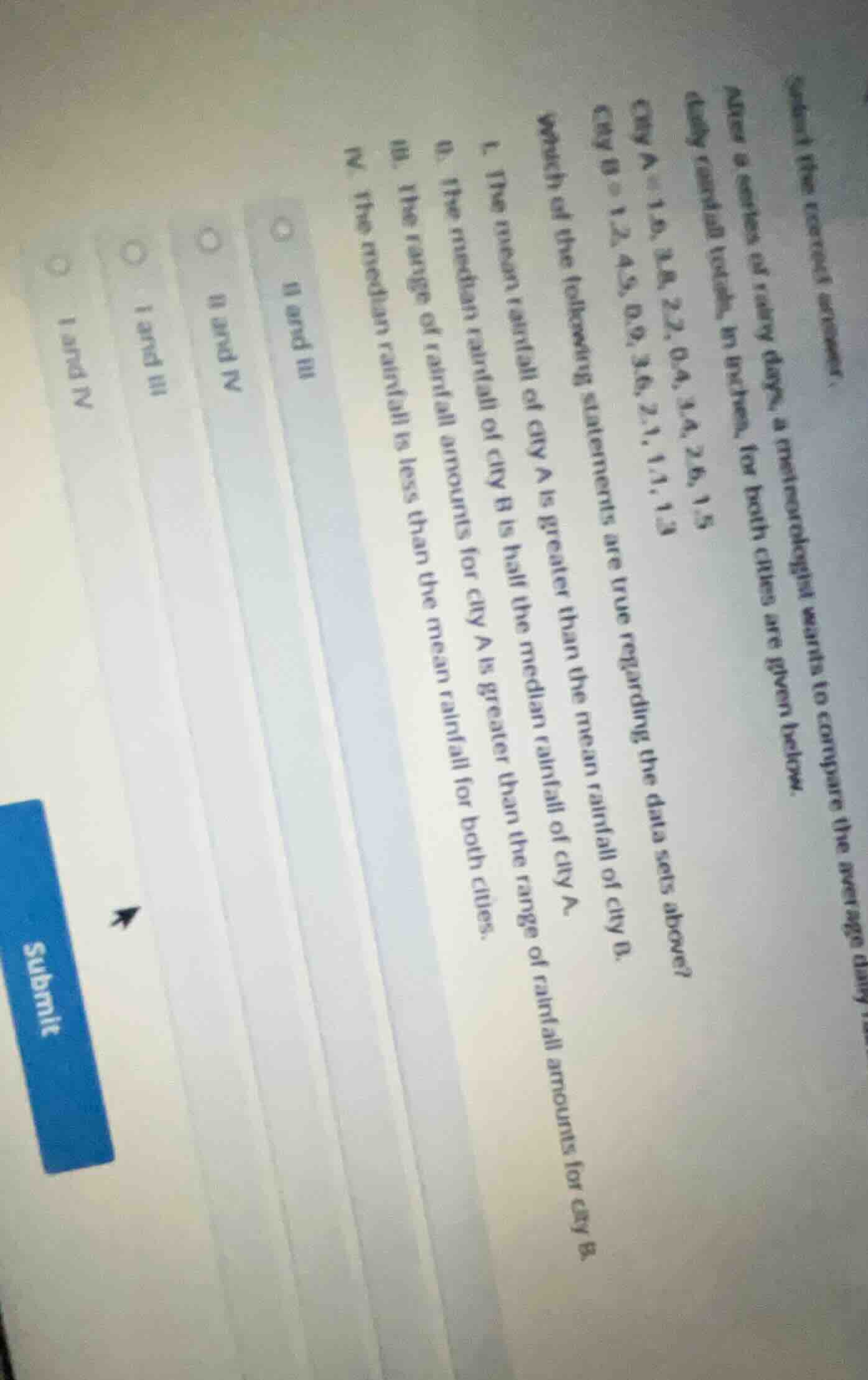 select the correct answer. after a series of rainy days, a meteorologis…