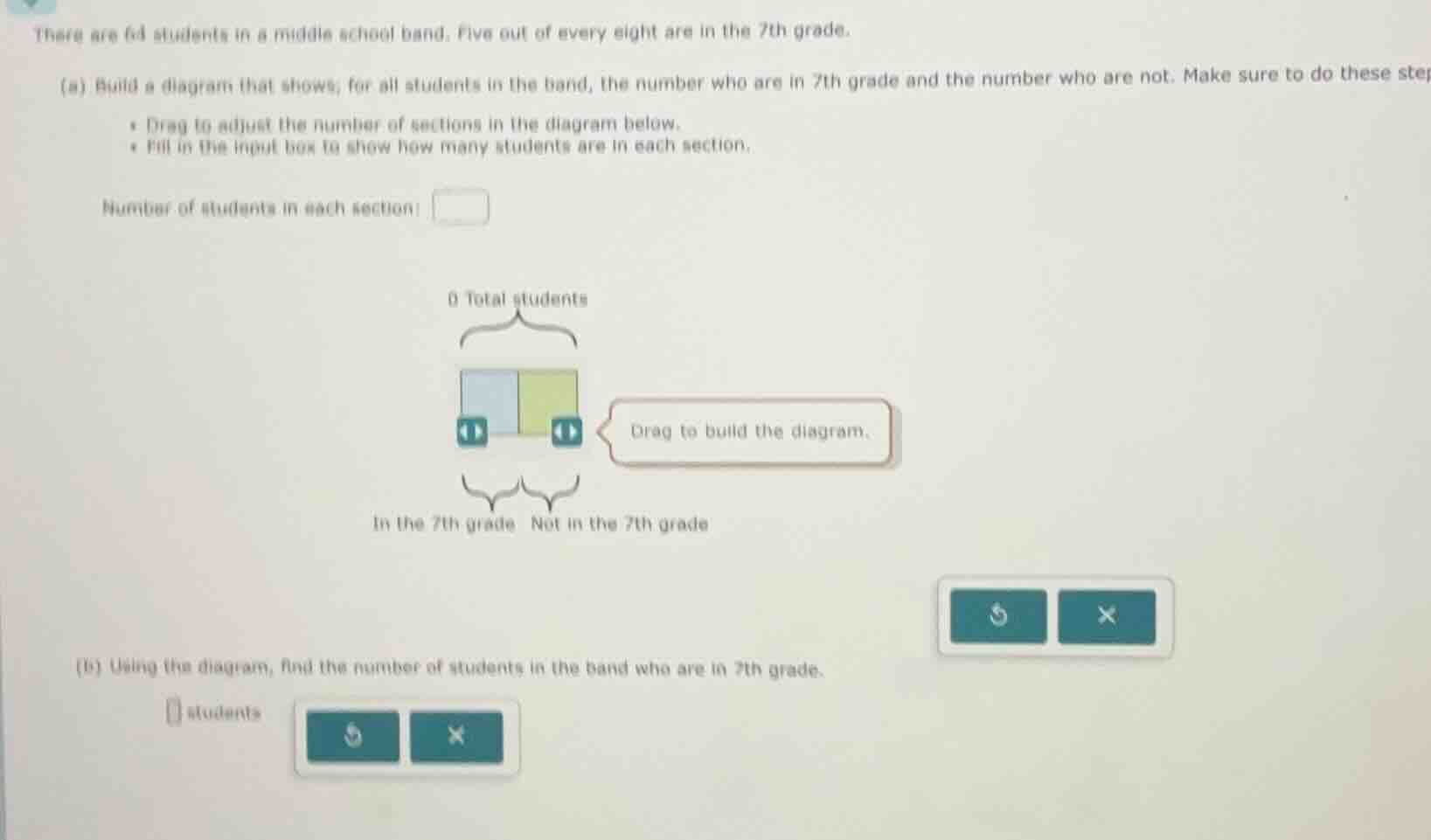 there are 64 students in a middle school band. five out of every eight …
