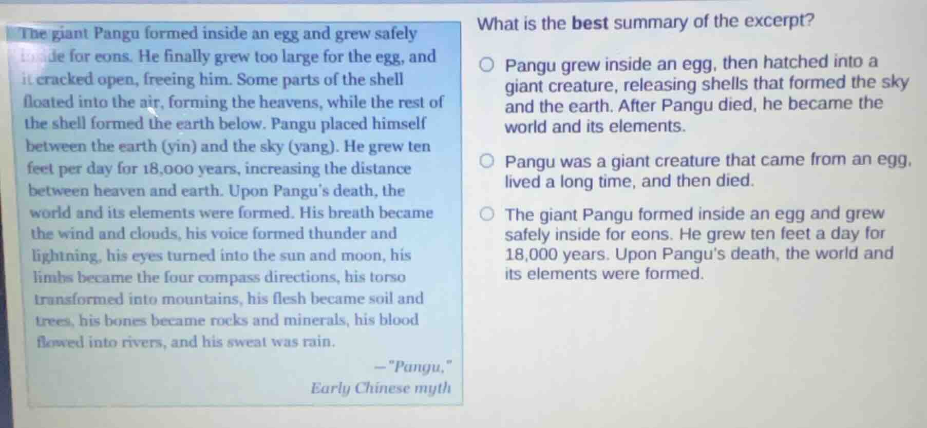the giant pangu formed inside an egg and grew safely inside for eons. h…