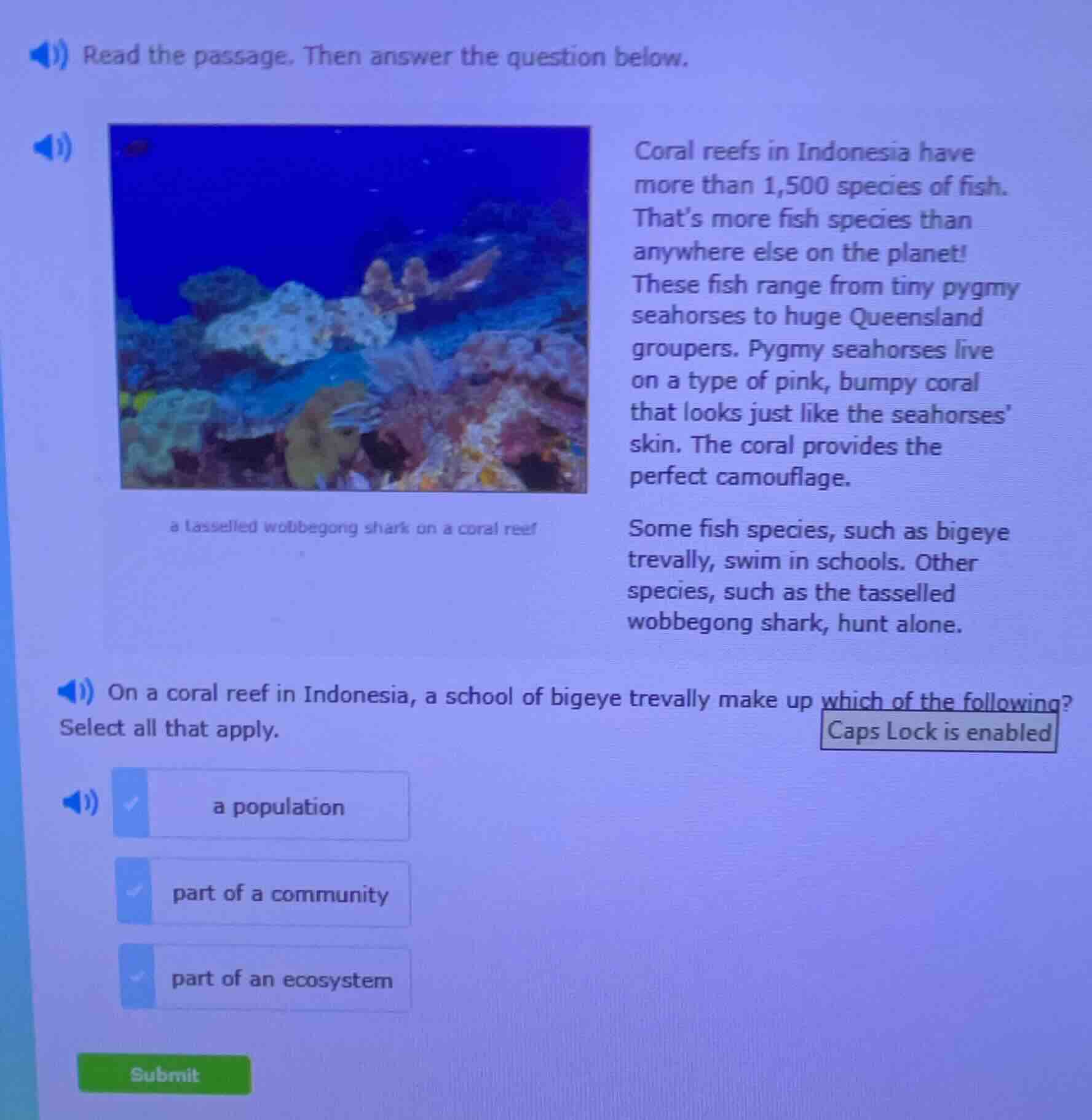 read the passage. then answer the question below. image: a tasselled wo…